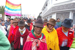 Foto: Detalle de la movilizaci&oacute;n. Carlos Granja / El Universo