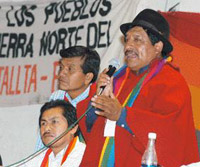 Foto: Diario El Hoy. Leonidas Iza hablando a la Asamblea