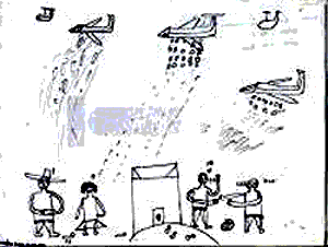 Dibujo de un ni�o afectado por el Plan Colombia y las fumigaciones (Acci�n Ecol�gica)