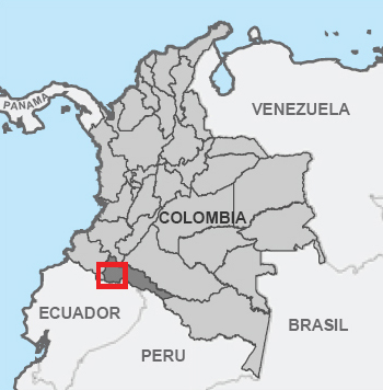 Ubicacion del Bajo Putumayo dentro de Colombia