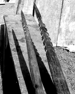 Lanzas Waorani (izquierda) y Tagaeri (derecha)