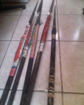 Lanzas Taromenane (Foto: Polic�a Judicial Orellana)